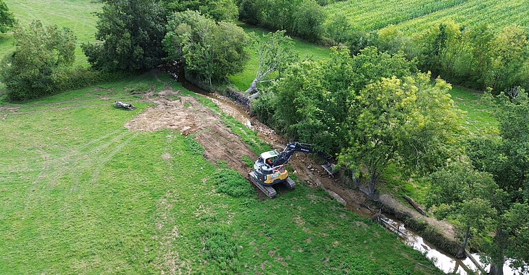 À Cordemais, la restauration du cours d’eau de la Bérillais est en cours